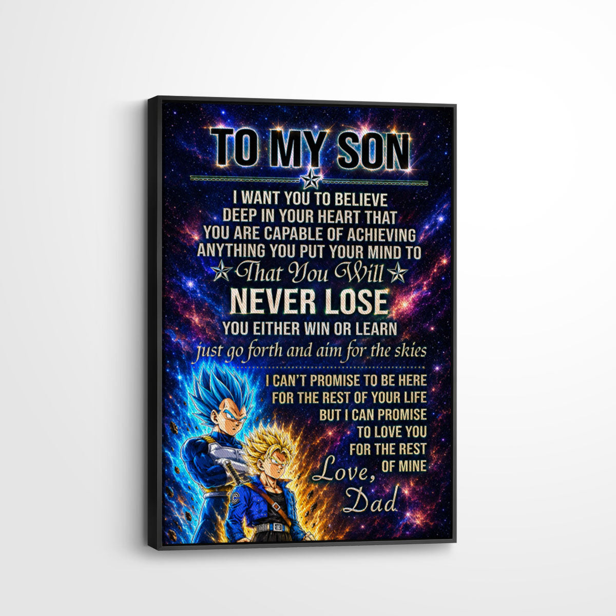 Dragon Ball Canvas Wall Art - DR114 - Vegeta - Trunks - To My Son From Dad Meaningful Gift for Son