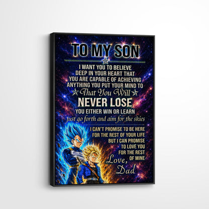 Dragon Ball Canvas Wall Art - DR114 - Vegeta - Trunks - To My Son From Dad Meaningful Gift for Son