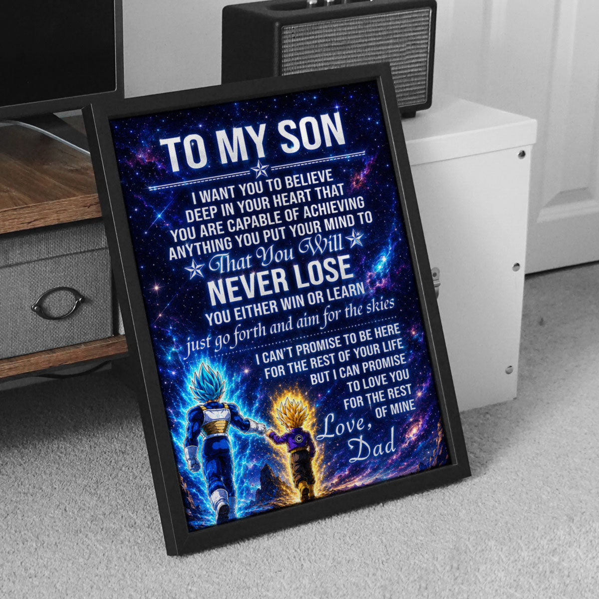 Dragon Ball Canvas Wall Art - DR115 - Vegeta - Trunks - To My Son From Dad Meaningful Gift for Son
