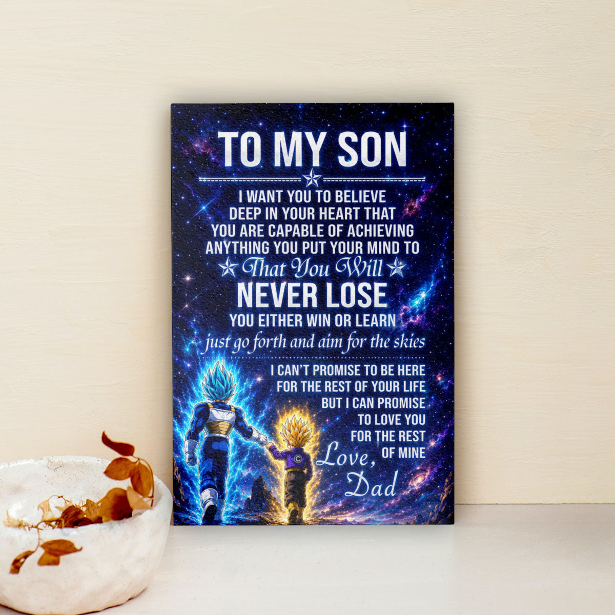 Dragon Ball Canvas Wall Art - DR115 - Vegeta - Trunks - To My Son From Dad Meaningful Gift for Son