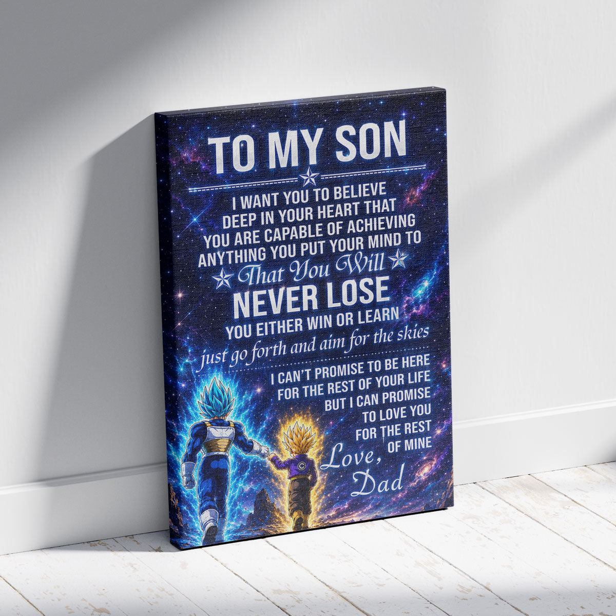 Dragon Ball Canvas Wall Art - DR115 - Vegeta - Trunks - To My Son From Dad Meaningful Gift for Son