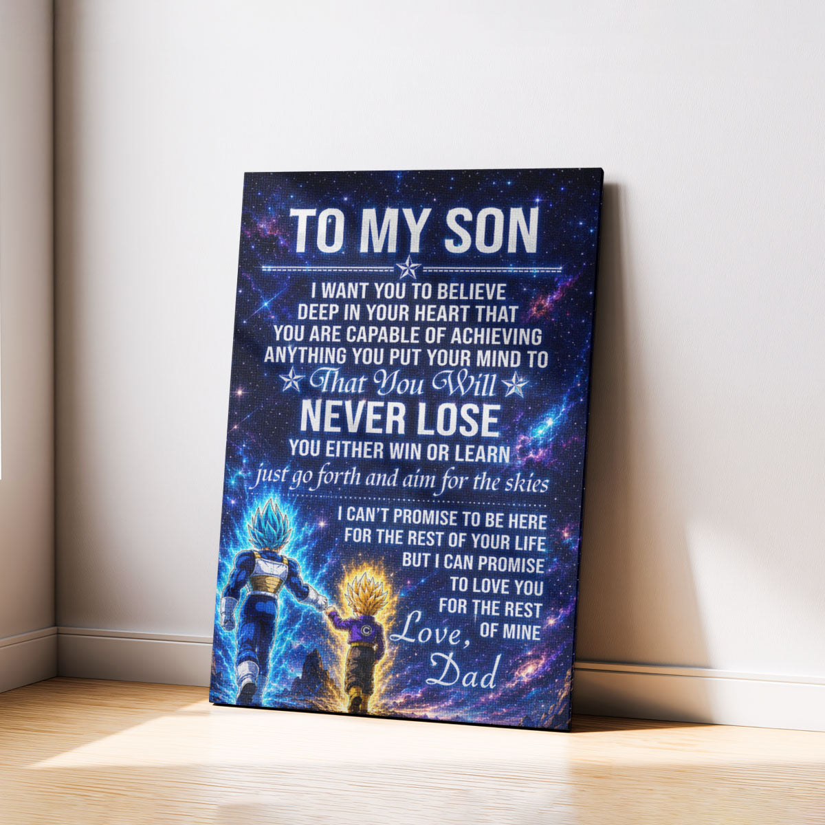 Dragon Ball Canvas Wall Art - DR115 - Vegeta - Trunks - To My Son From Dad Meaningful Gift for Son