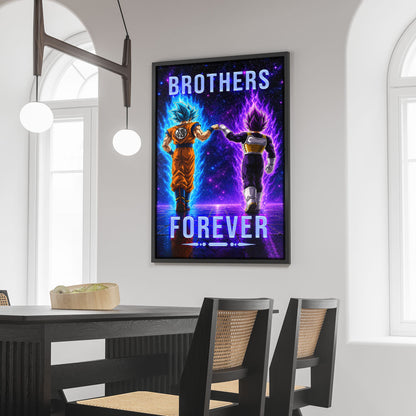 Dragon Ball Canvas Wall Art - DR118 - Saiyan Blue Goku - Ultra Ego Vegeta - Brothers Forever