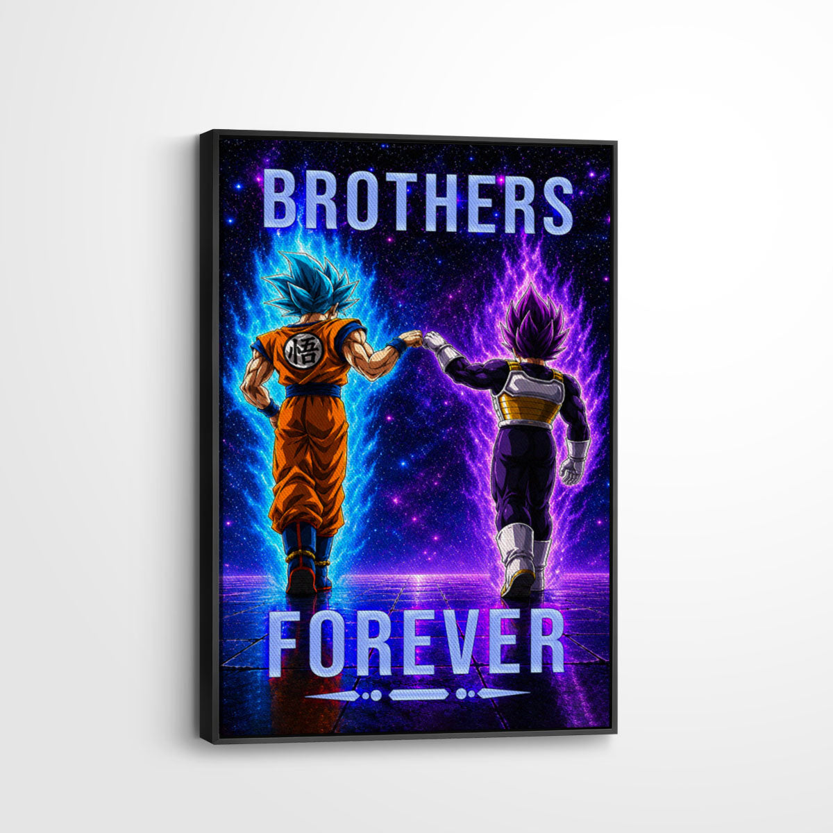 Dragon Ball Canvas Wall Art - DR118 - Saiyan Blue Goku - Ultra Ego Vegeta - Brothers Forever
