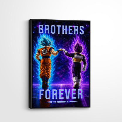 Dragon Ball Canvas Wall Art - DR118 - Saiyan Blue Goku - Ultra Ego Vegeta - Brothers Forever