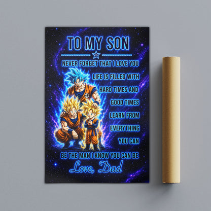 Dragon Ball Canvas Wall Art - DR120 - Goku - Gohan - To My Son From Dad Meaningful Gift for Son