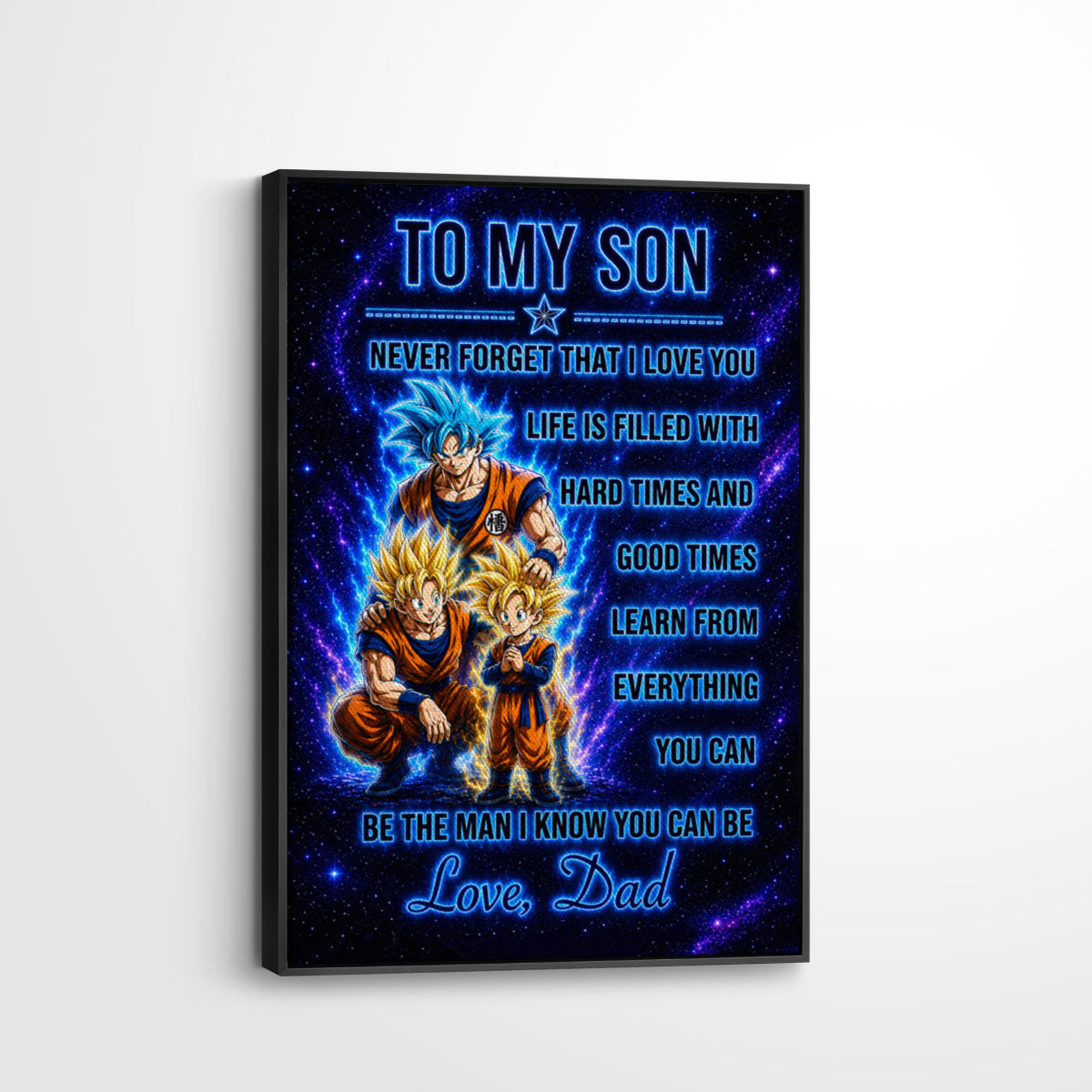 Dragon Ball Canvas Wall Art - DR120 - Goku - Gohan - To My Son From Dad Meaningful Gift for Son