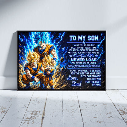 Dragon Ball Canvas Wall Art - DR123 - Goku - Gohan - To My Son From Dad Meaningful Gift for Son