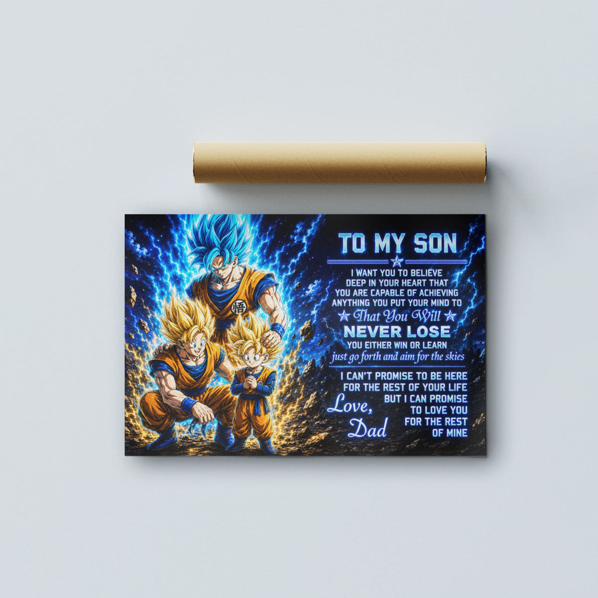 Dragon Ball Canvas Wall Art - DR123 - Goku - Gohan - To My Son From Dad Meaningful Gift for Son