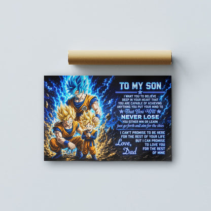 Dragon Ball Canvas Wall Art - DR123 - Goku - Gohan - To My Son From Dad Meaningful Gift for Son