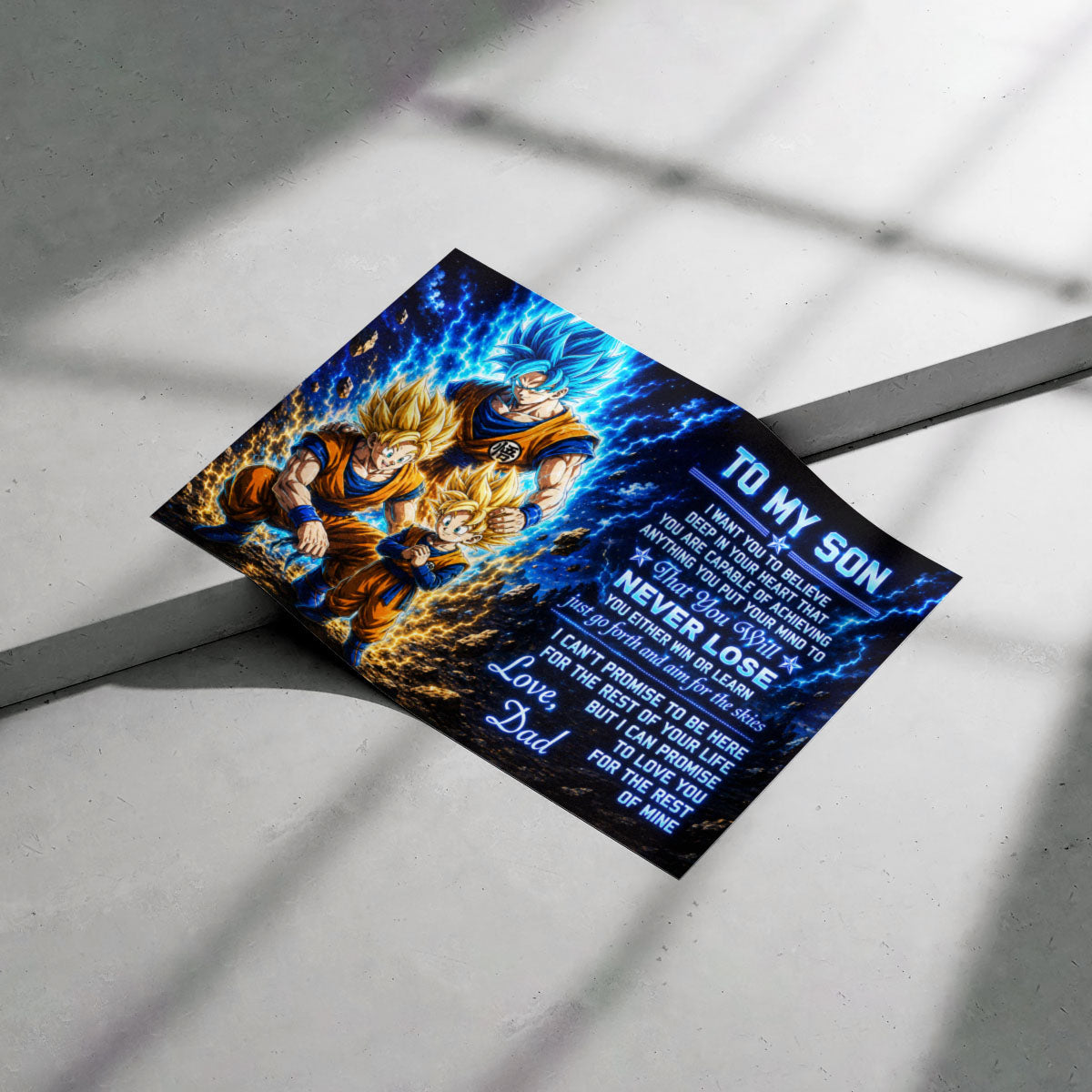 Dragon Ball Canvas Wall Art - DR123 - Goku - Gohan - To My Son From Dad Meaningful Gift for Son