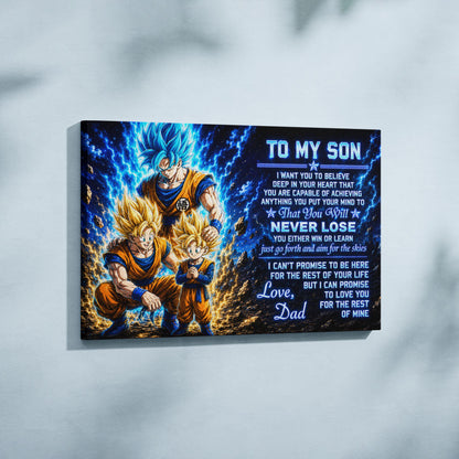Dragon Ball Canvas Wall Art - DR123 - Goku - Gohan - To My Son From Dad Meaningful Gift for Son