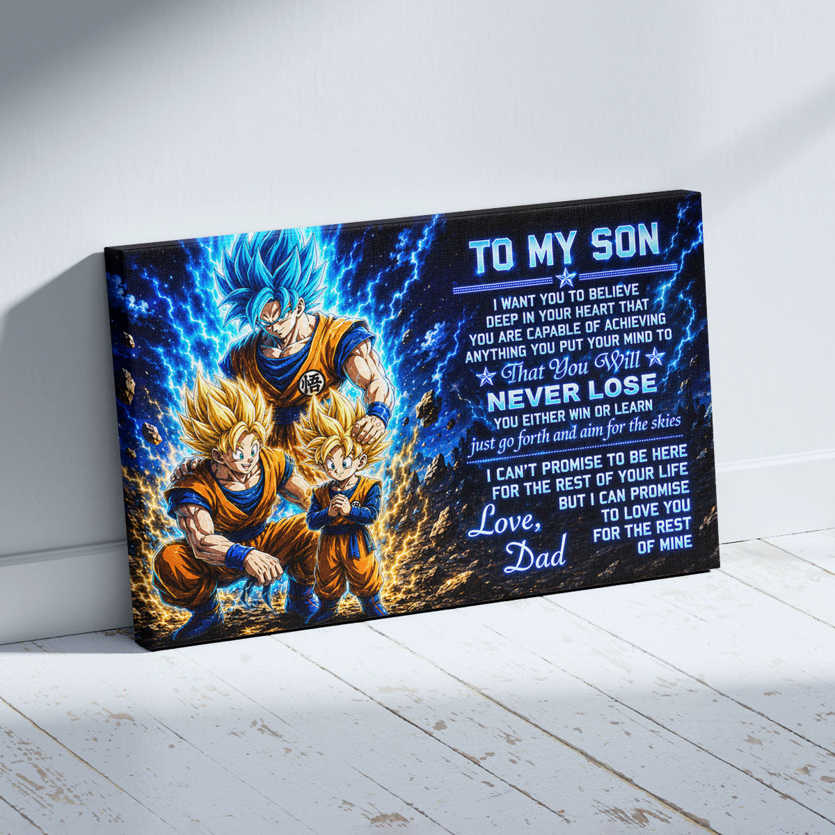 Dragon Ball Canvas Wall Art - DR123 - Goku - Gohan - To My Son From Dad Meaningful Gift for Son