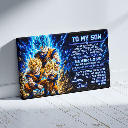Dragon Ball Canvas Wall Art - DR123 - Goku - Gohan - To My Son From Dad Meaningful Gift for Son