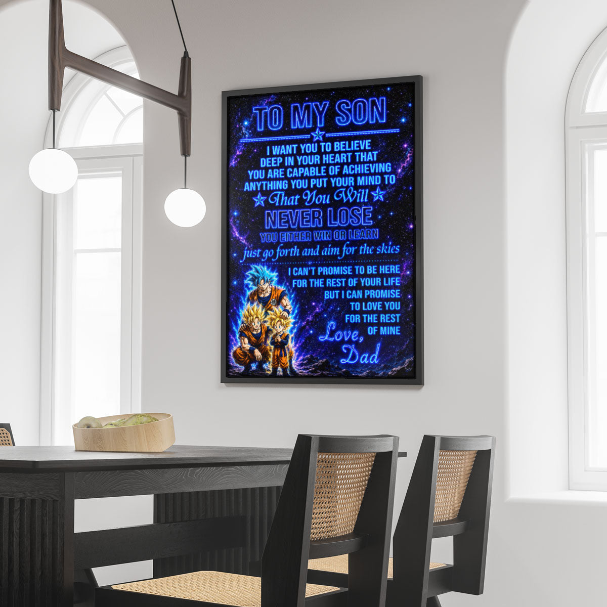 Dragon Ball Canvas Wall Art - DR124 - Goku - Gohan - To My Son From Dad Meaningful Gift for Son