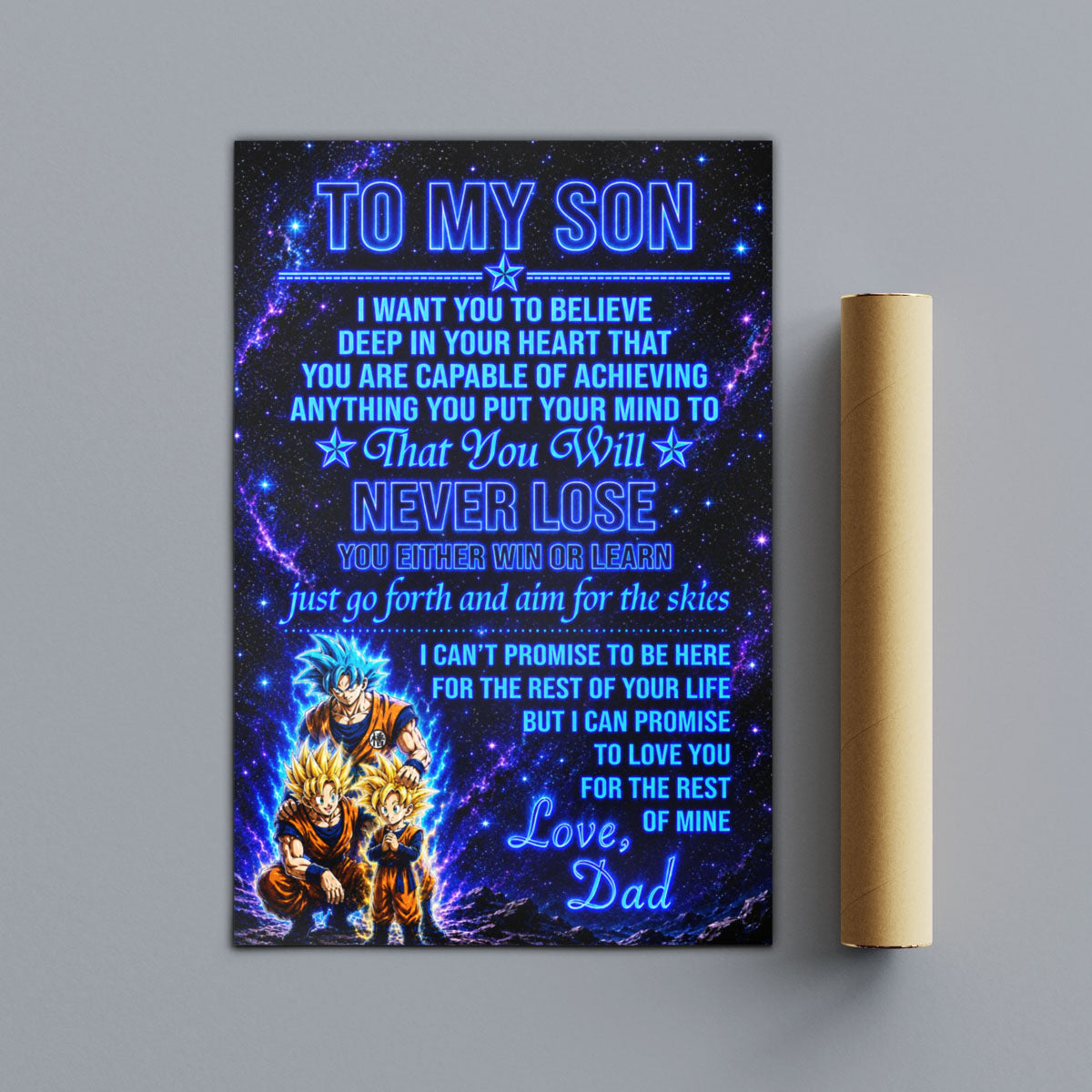 Dragon Ball Canvas Wall Art - DR124 - Goku - Gohan - To My Son From Dad Meaningful Gift for Son