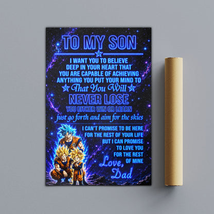Dragon Ball Canvas Wall Art - DR124 - Goku - Gohan - To My Son From Dad Meaningful Gift for Son