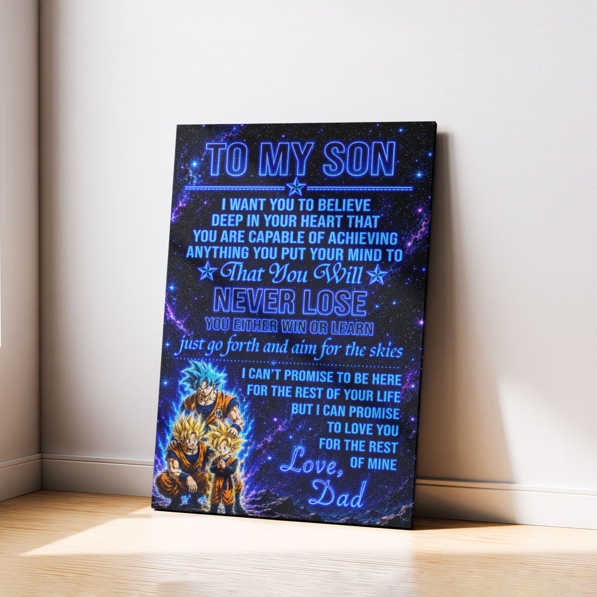 Dragon Ball Canvas Wall Art - DR124 - Goku - Gohan - To My Son From Dad Meaningful Gift for Son