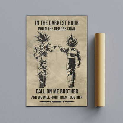 Dragon Ball Canvas Wall Art - DR125 - Goku - Vegeta - Call On Me Brother