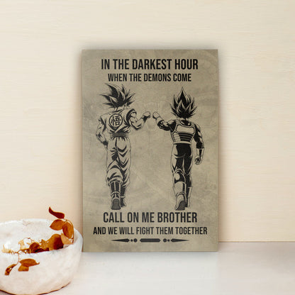 Dragon Ball Canvas Wall Art - DR125 - Goku - Vegeta - Call On Me Brother
