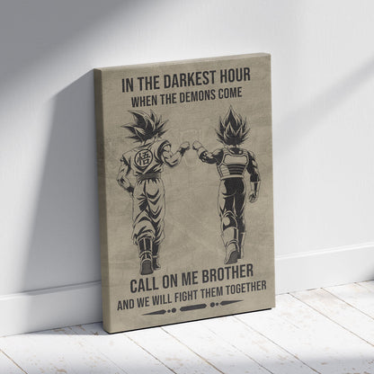 Dragon Ball Canvas Wall Art - DR125 - Goku - Vegeta - Call On Me Brother