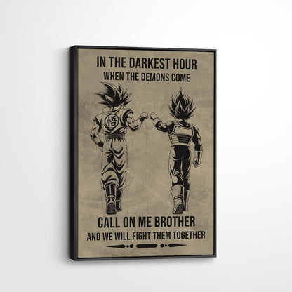 Dragon Ball Canvas Wall Art - DR125 - Goku - Vegeta - Call On Me Brother
