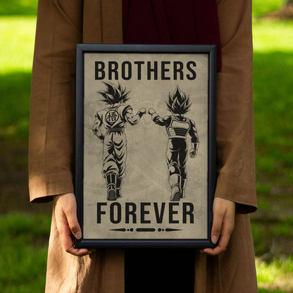 Dragon Ball Canvas Wall Art - DR126 - Goku - Vegeta - Brothers Forever