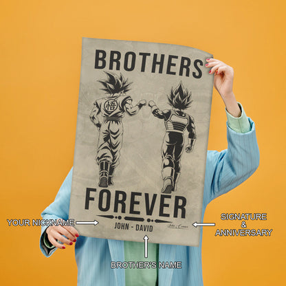 Dragon Ball Canvas Wall Art - DR126 - Goku - Vegeta - Brothers Forever