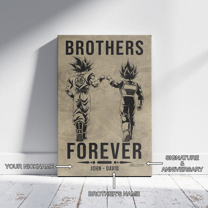 Dragon Ball Canvas Wall Art - DR126 - Goku - Vegeta - Brothers Forever