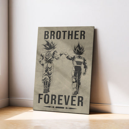 Dragon Ball Canvas Wall Art - DR127 - Goku - Vegeta - Brother Forever