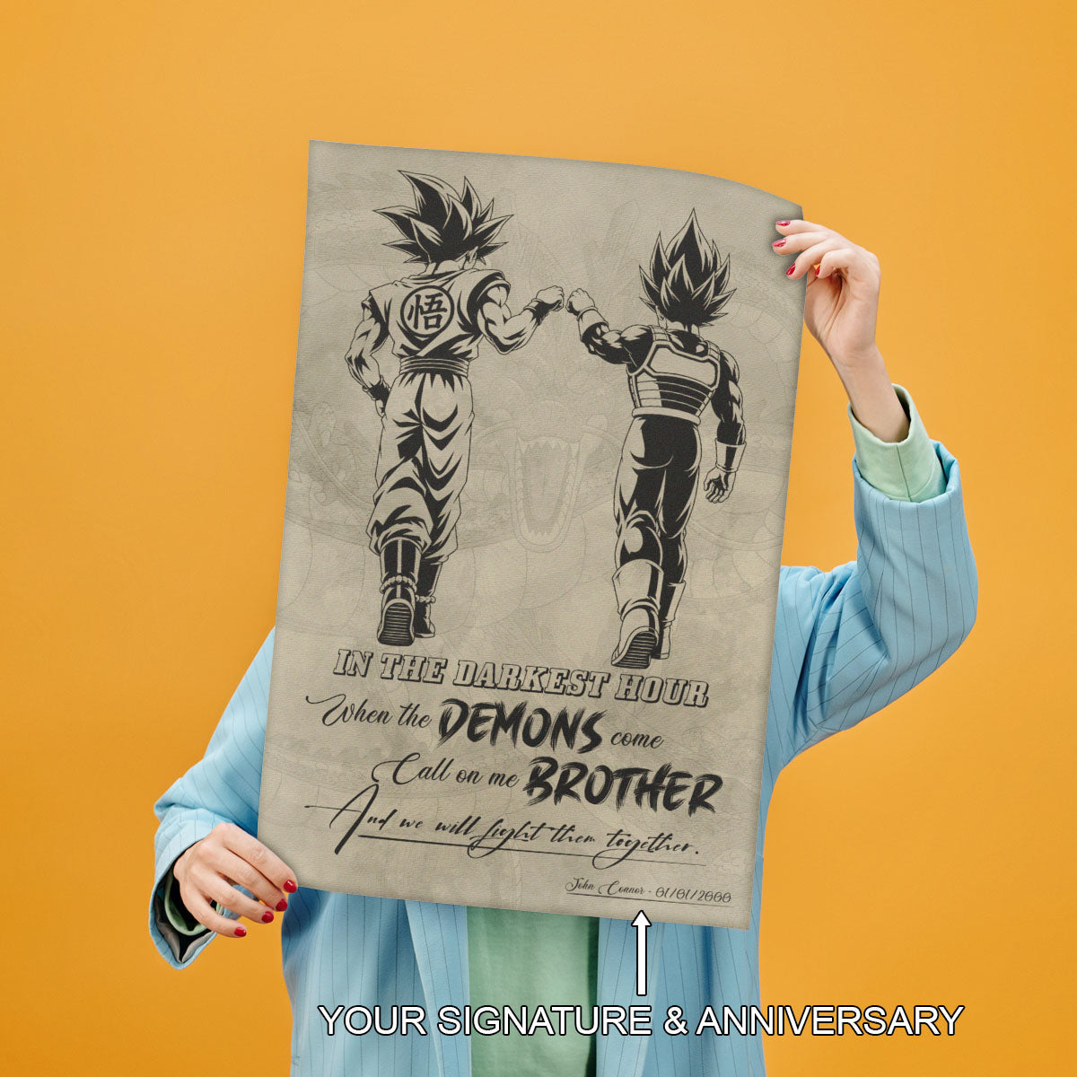 Dragon Ball Canvas Wall Art - DR128 - Goku - Vegeta - Call On Me Brother