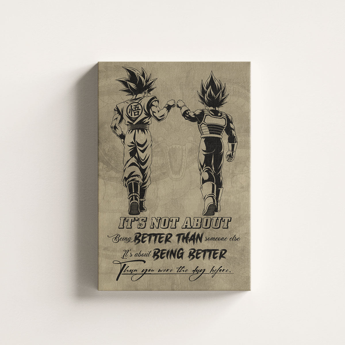 Dragon Ball Canvas Wall Art - DR129 - Goku - Vegeta - Being Better Than Yesterday