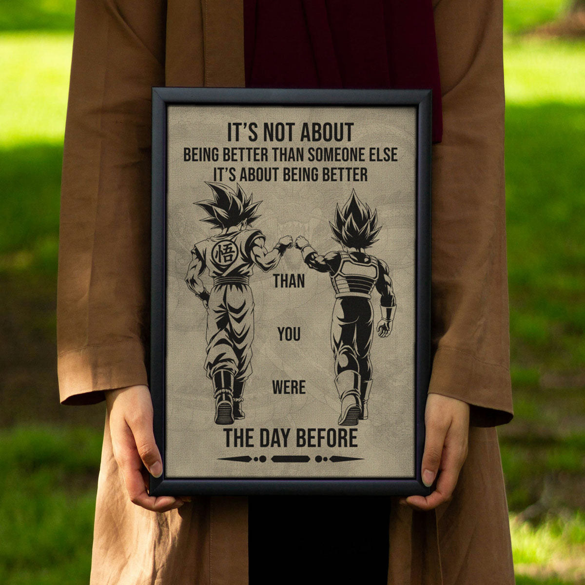 Dragon Ball Canvas Wall Art - DR130 - Goku - Vegeta - Being Better Than Yesterday