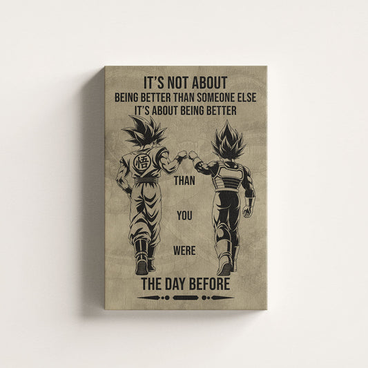 Dragon Ball Canvas Wall Art - DR130 - Goku - Vegeta - Being Better Than Yesterday