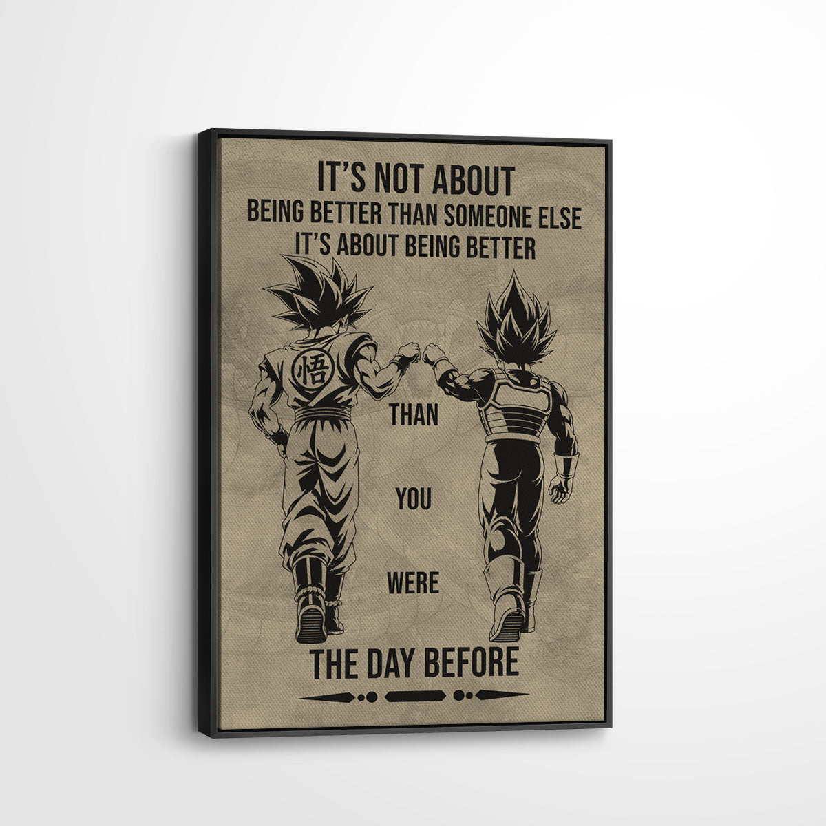 Dragon Ball Canvas Wall Art - DR130 - Goku - Vegeta - Being Better Than Yesterday