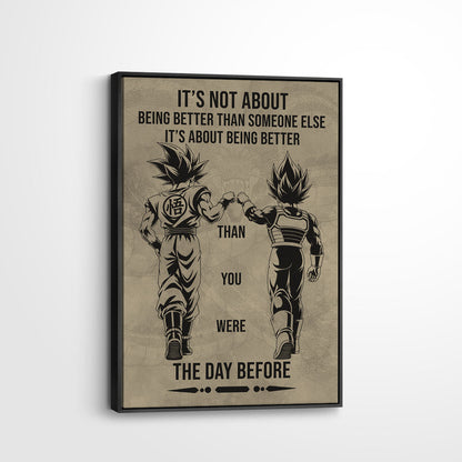 Dragon Ball Canvas Wall Art - DR130 - Goku - Vegeta - Being Better Than Yesterday