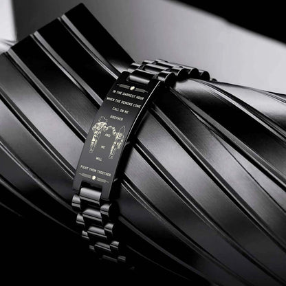 DRB004 - Call On Me Brother - English - Goku - Vegeta - Dragon Ball - Black Engrave Bracelet