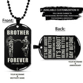 Naruto Dog Tag - Brother Forever - It's About Being Better Than You Were The Day Before - Uzumaki Naruto - Uchiha Sasuke - Naruto Necklace - Engrave Dog Tag