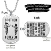Dragon Ball Dog Tag - Brother Forever - It's About Being Better Than You Were The Day Before - Goku - Vegeta - Dragon Ball Necklace