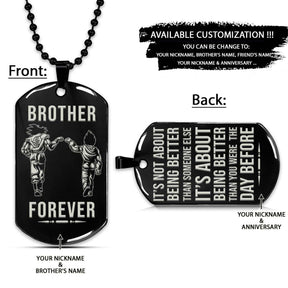 Dragon Ball Dog Tag - Brother Forever - It's About Being Better Than You Were The Day Before - Goku - Vegeta - Dragon Ball Necklace