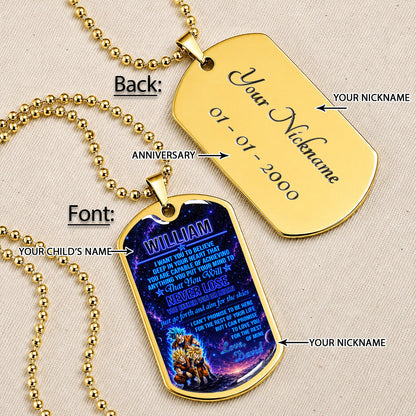 Personalized Dragon Ball Goku & Gohan Dog Tag Necklace - "To My Son From Dad" Stainless Steel Pendant - Meaningful Anime Gift for DBZ Fans - DRDL124