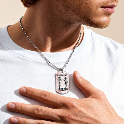 Dragon Ball Dog Tag Necklace - DRDL126 - Goku - Vegeta - Brothers Forever - Gift for DBZ Fans - Military Ball Chain