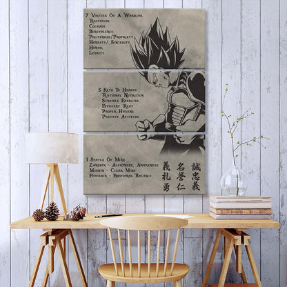 Dragon Ball - 3 Piece Wall Art - DR043 - 7 5 3 CODE - Vegeta - Dragon Ball Canvas