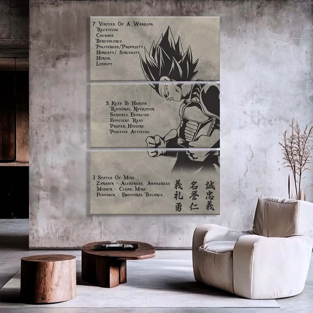 Dragon Ball - 3 Piece Wall Art - DR043 - 7 5 3 CODE - Vegeta - Dragon Ball Canvas