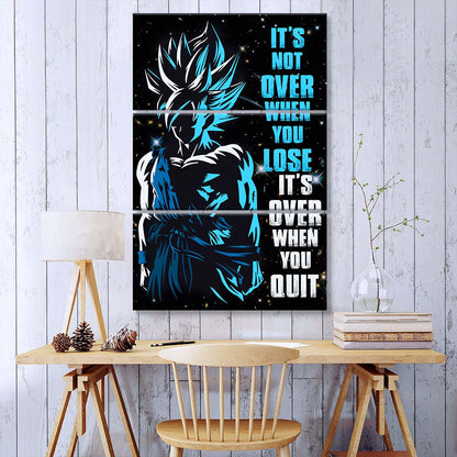 Dragon Ball - 3 Piece Wall Art - DR048 - It's Not Over When You Lose - Goku - Super Saiyan Blue - Dragon Ball Canvas