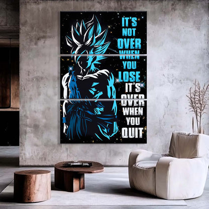 Dragon Ball - 3 Piece Wall Art - DR048 - It's Not Over When You Lose - Goku - Super Saiyan Blue - Dragon Ball Canvas