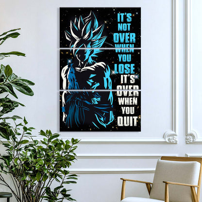 Dragon Ball - 3 Piece Wall Art - DR048 - It's Not Over When You Lose - Goku - Super Saiyan Blue - Dragon Ball Canvas