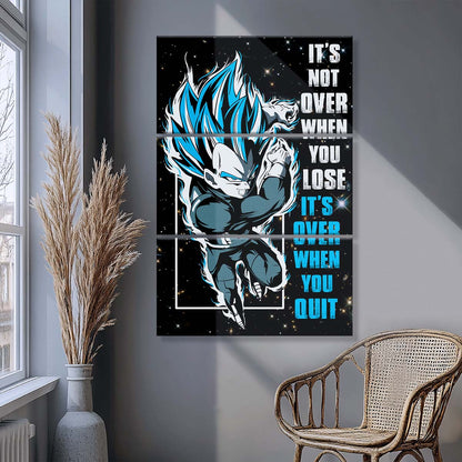 Dragon Ball - 3 Piece Wall Art - DR049 - It's Not Over When You Lose - Vegeta - Super Saiyan Blue - Dragon Ball Canvas