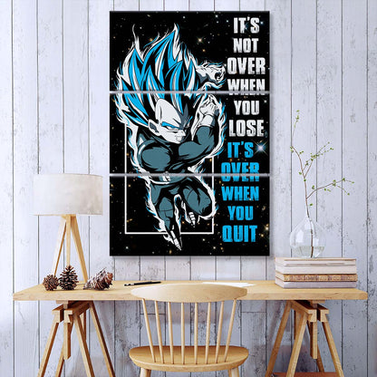 Dragon Ball - 3 Piece Wall Art - DR049 - It's Not Over When You Lose - Vegeta - Super Saiyan Blue - Dragon Ball Canvas