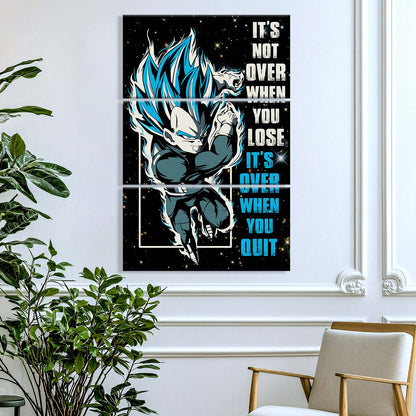 Dragon Ball - 3 Piece Wall Art - DR049 - It's Not Over When You Lose - Vegeta - Super Saiyan Blue - Dragon Ball Canvas